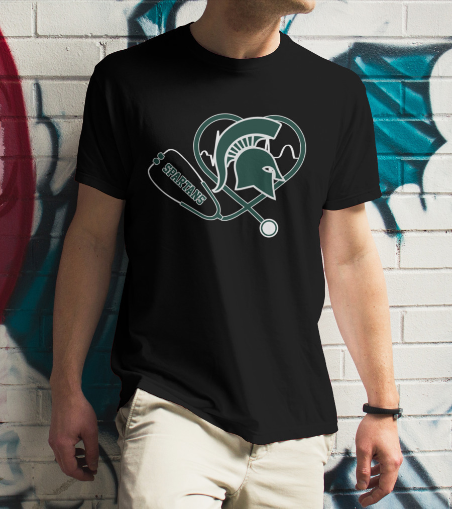 Spartans Heartbeat Stethoscope Michigan State T-Shirt