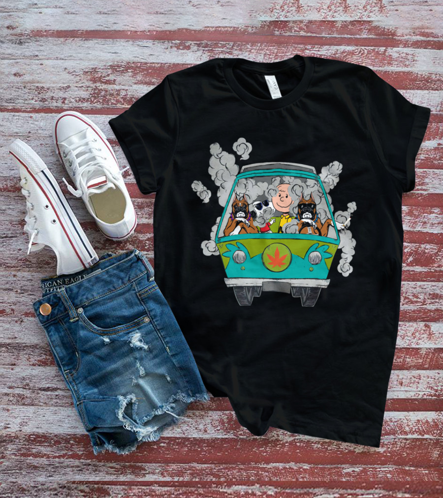 Boxer Ds0 Charlie Brown Snoopy Mystery Machine Crossover T-Shirt