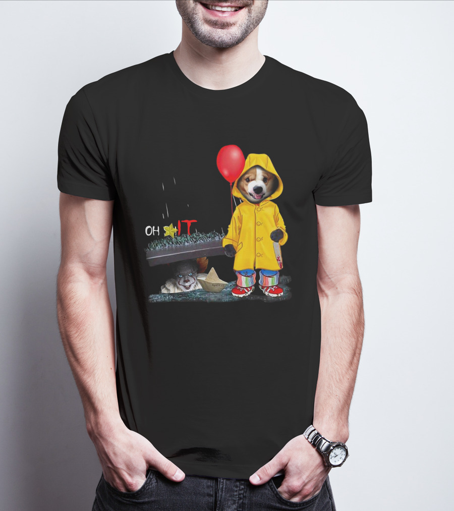 Oh Corgi IT Raincoat Balloon T-Shirt