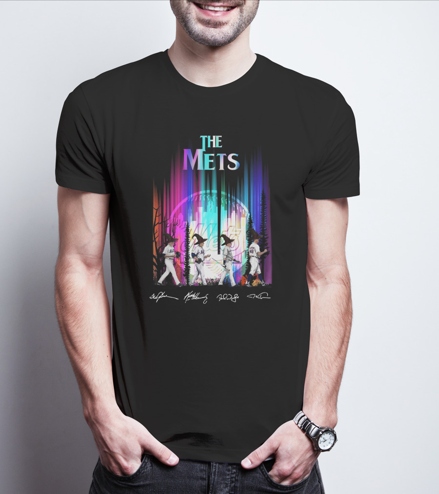 The Mets Neon Forest Baseball Player Walk With Signatures T-Shirt