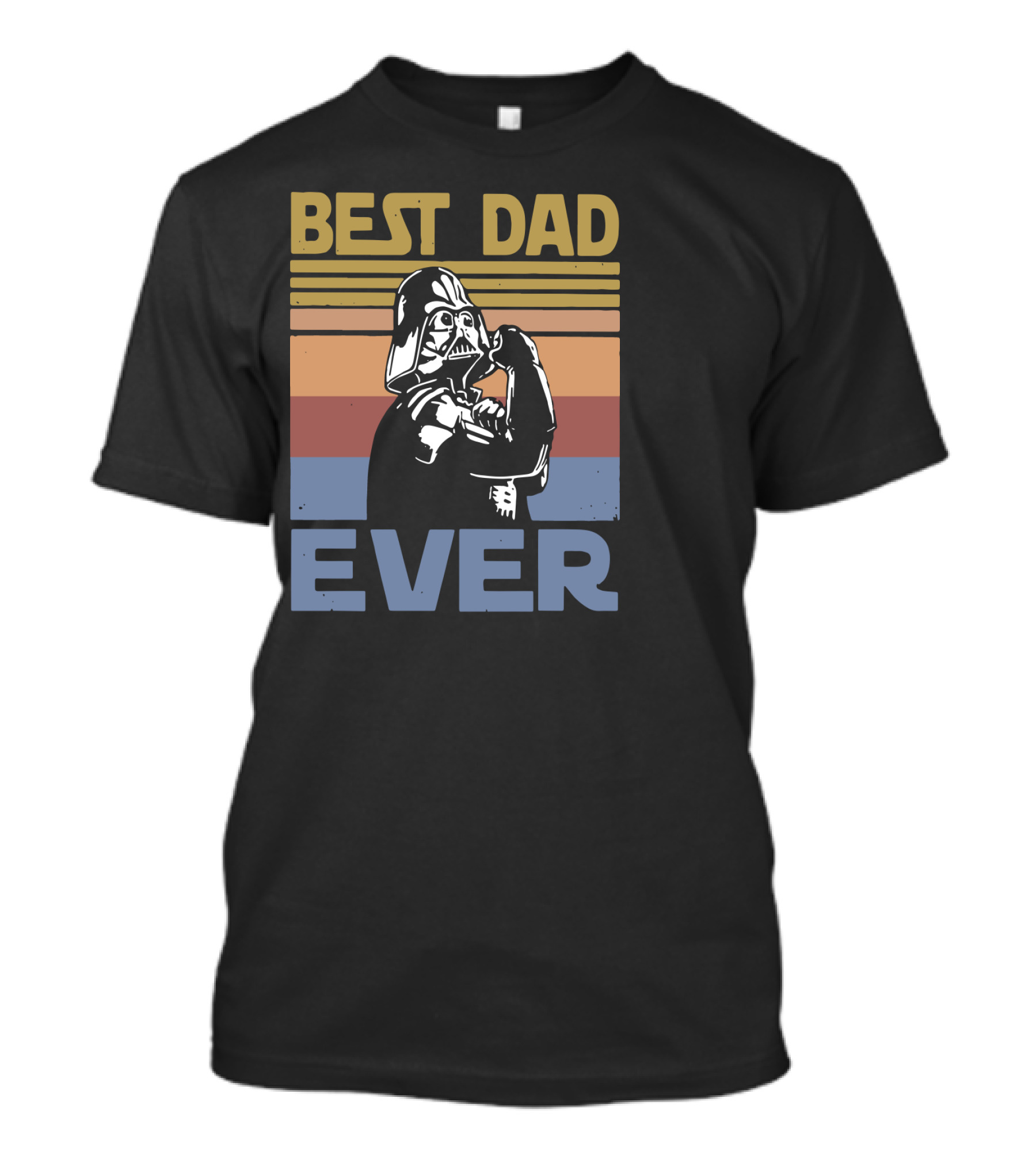 Vintage Best Dad Ever Darth Vader Retro Stripes T-Shirt