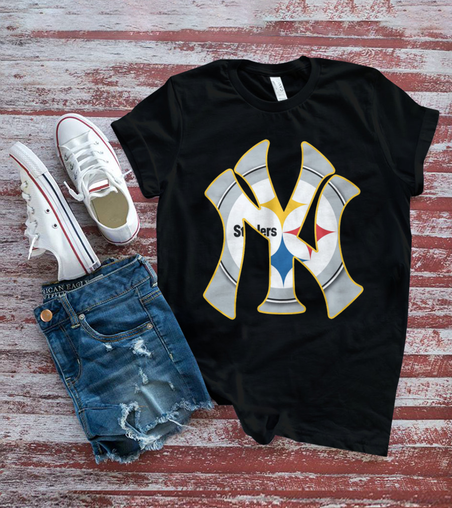 Yankees Steelers New York's Logo Fusion T-Shirt