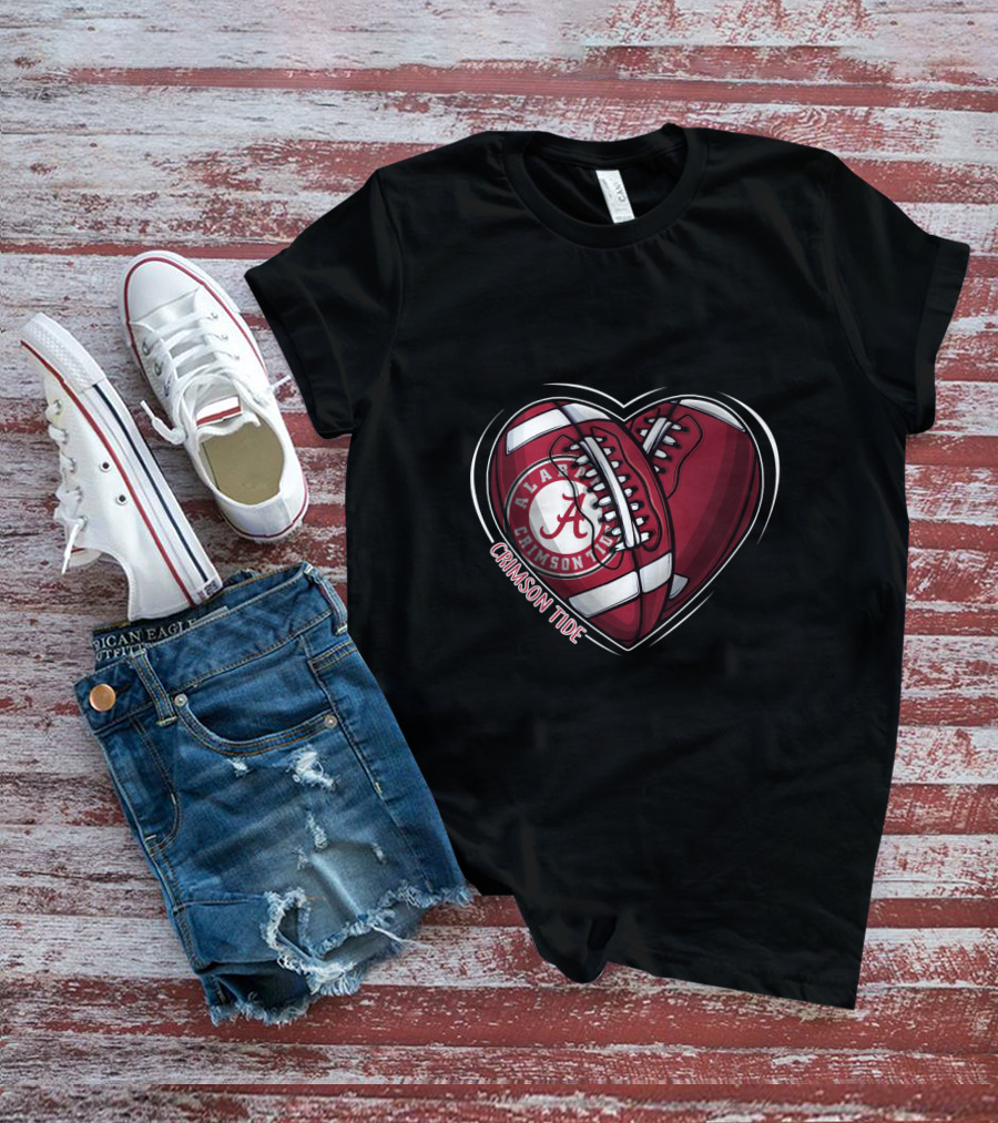 Alabama Crimson Tide Football Heart NCAA T-Shirt