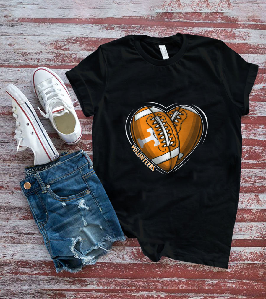 Volunteers Heart-Shaped Football NCAA Tennessee T-Shirt