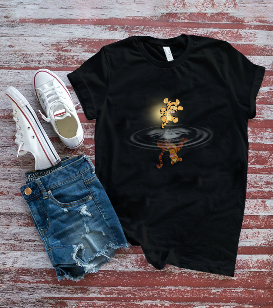 Winnie The Pooh Tigger Reflection In Water Pool T-Shirt