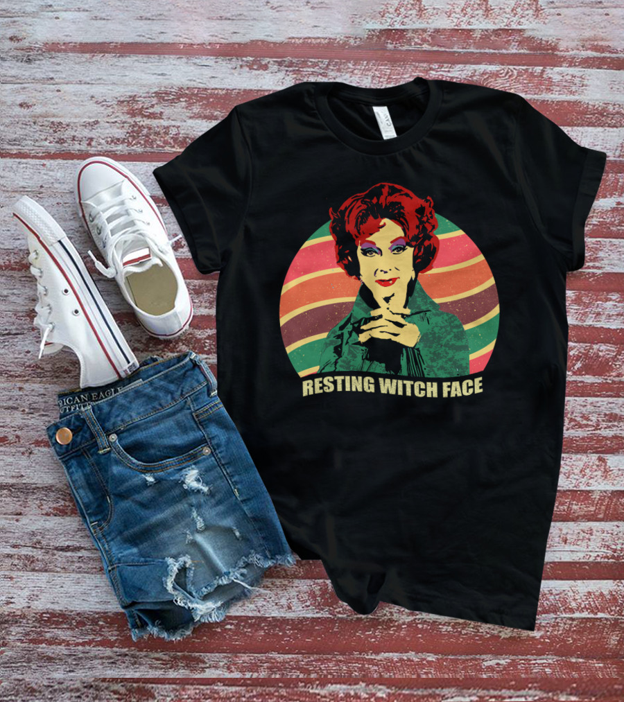 Agnes Moorehead Bewitched Colorful Retro Resting Witch Face T-Shirt