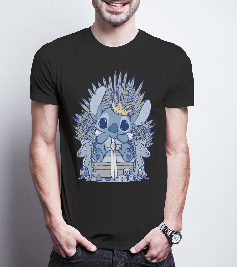 Stitch Iron Throne Crown Sword Game Of Thrones Style T-Shirt