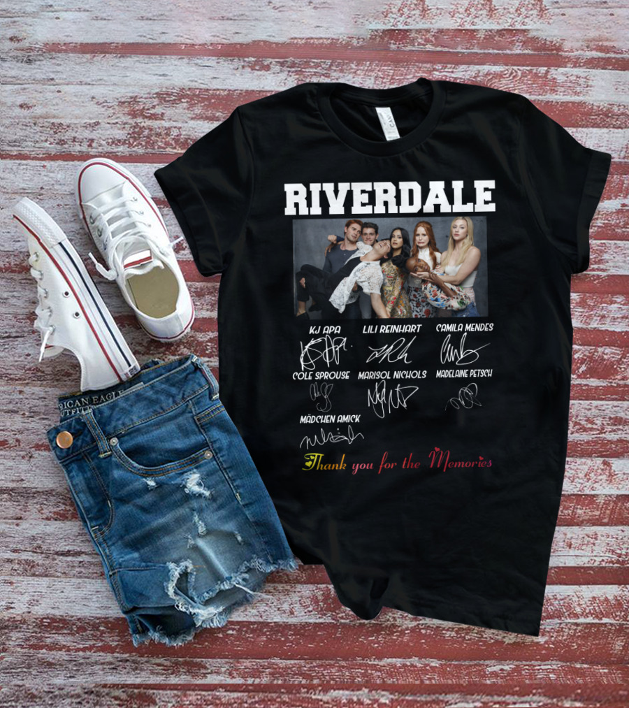 Riverdale KJ Apa Lili Reinhart Camila Mendes Cole Sprouse Marisol Nichols Madelaine Petsch Mädchen Amick Thank You For The Memories T-Shirt