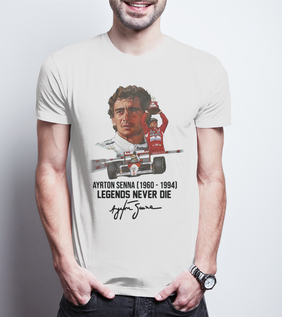 Ayrton Senna Legends Never Die 1960 1994 Racing Car Champion T-Shirt