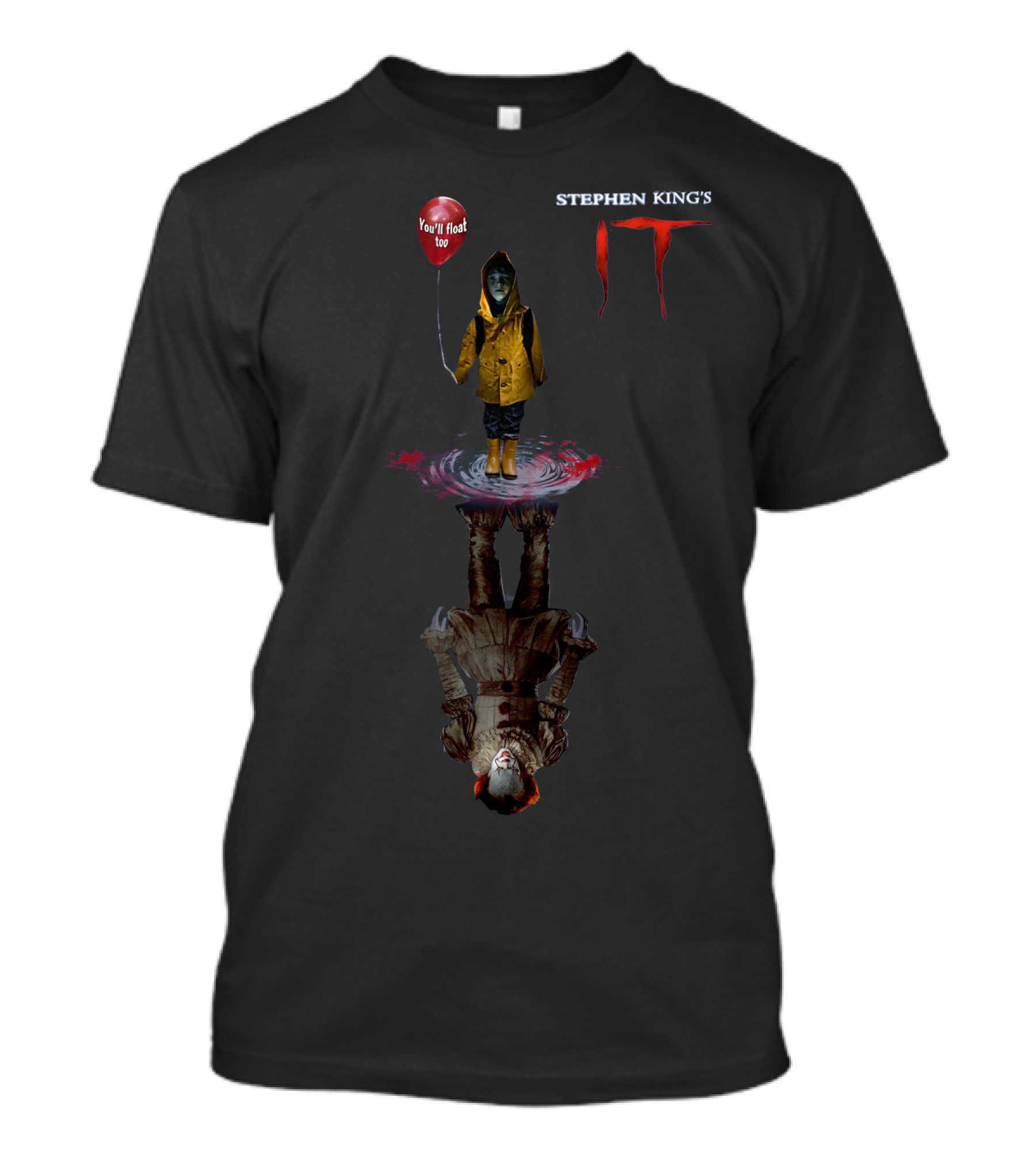 Stephen King's It Pennywise You’ll Float Too Balloon Raincoat Boy Reflection T-Shirt