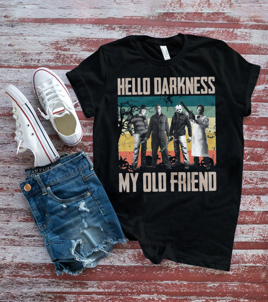 Hello Darkness My Old Friend Horror Icons Halloween T-Shirt