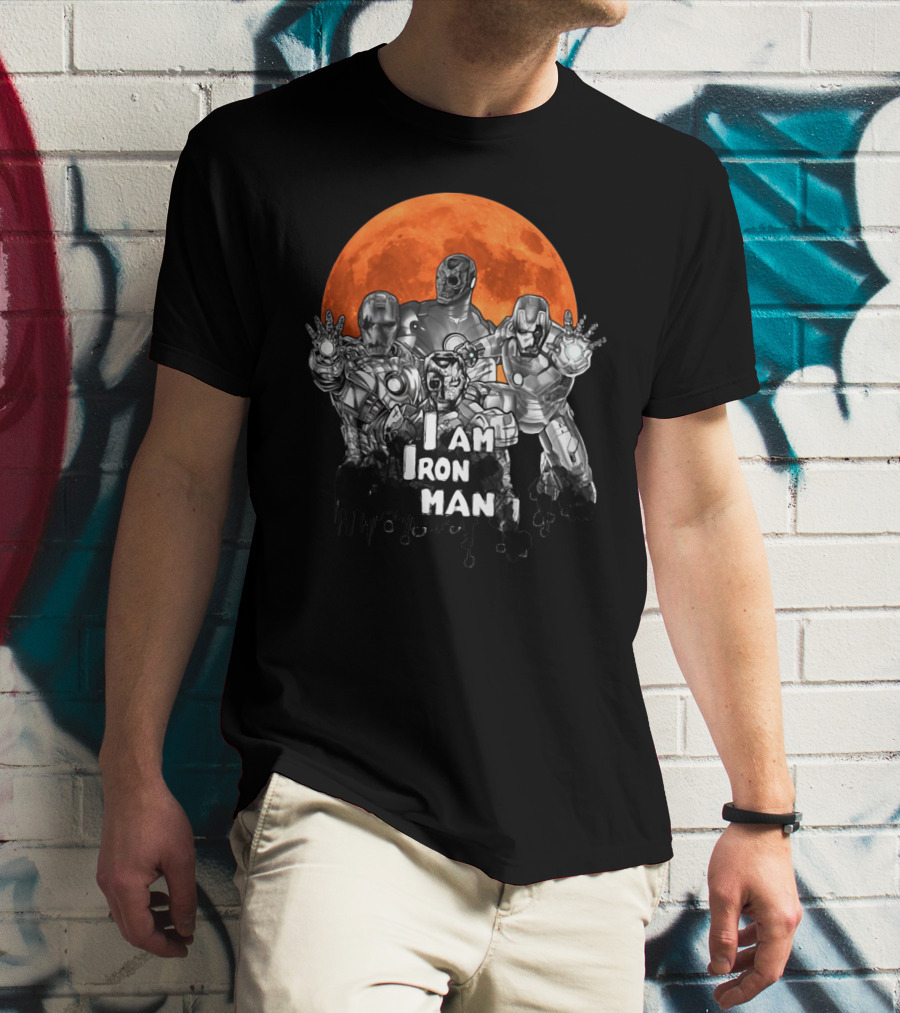 Iron Man Zombie Halloween I Am Iron Man Moon T-Shirt