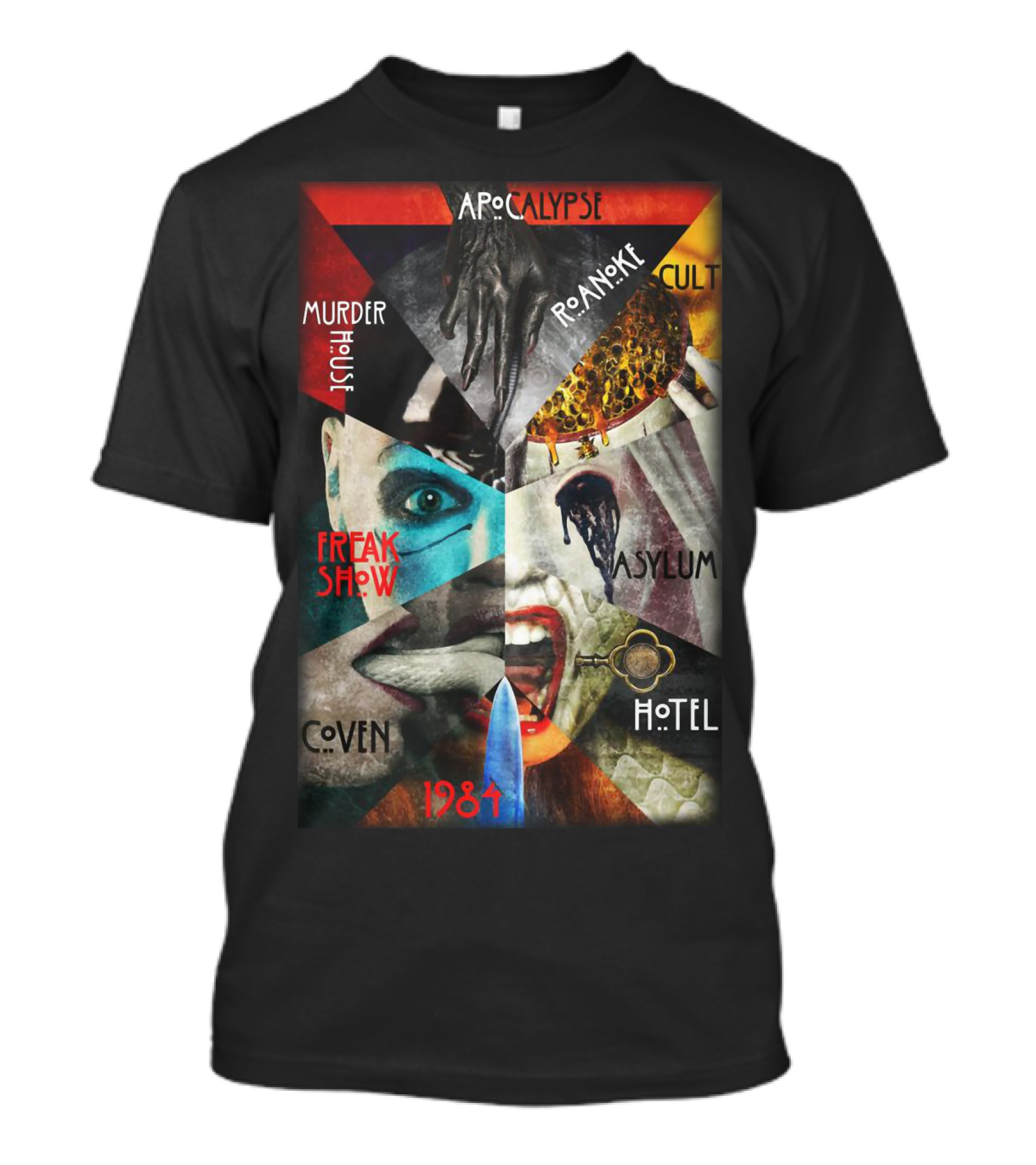 Apocalypse Roanoke Cult Murder House Freak Show Asylum Coven Hotel 1984 T-Shirt