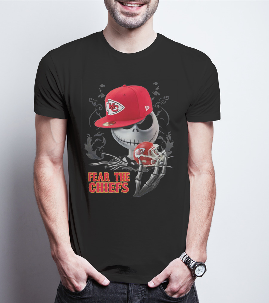 Jack Skellington Fear The Chiefs Kansas City Football T-Shirt