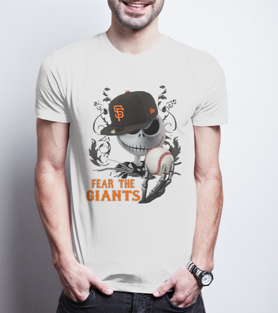 Jack Skellington Fear The Giants San Francisco Baseball Cap Spooky T-Shirt