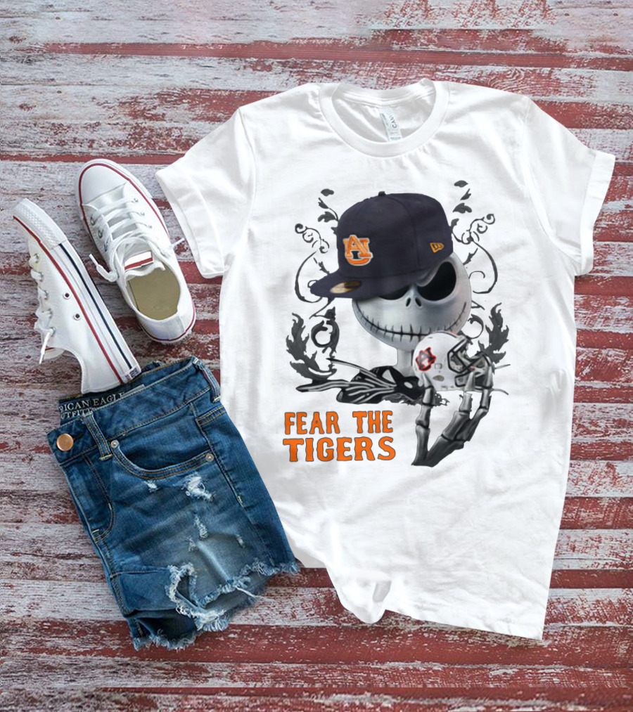 FEAR THE AUBURN TIGERS JACK SKELLINGTON HELMET AND HAT T-Shirt