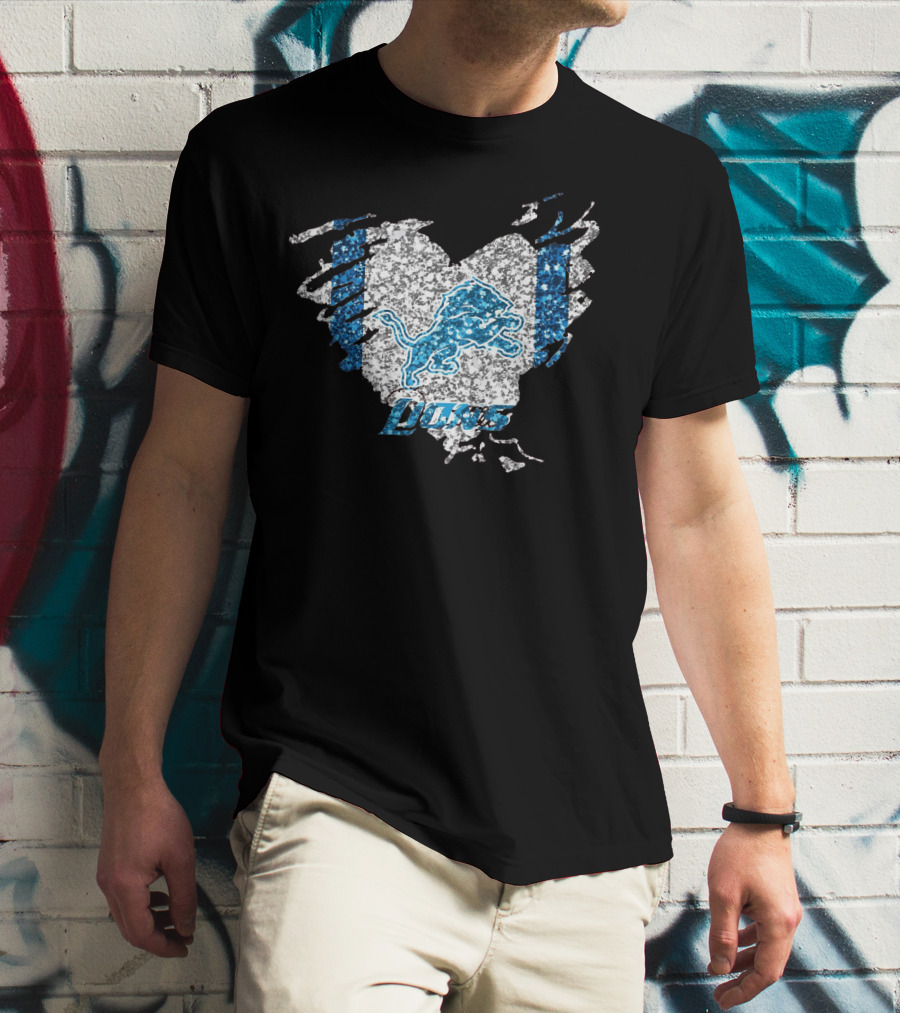 Detroit Lions Heart Diamond T-Shirt