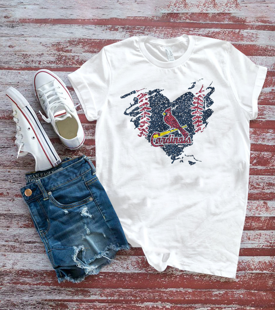 Heart Diamond Baseball St. Louis Cardinals T-Shirt