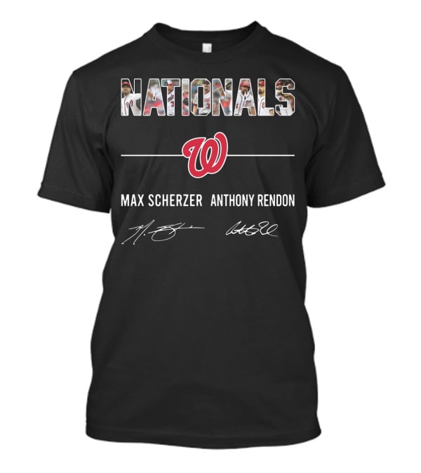 Nationals Max Scherzer Anthony Rendon Washington Team Logo Signatures T-Shirt
