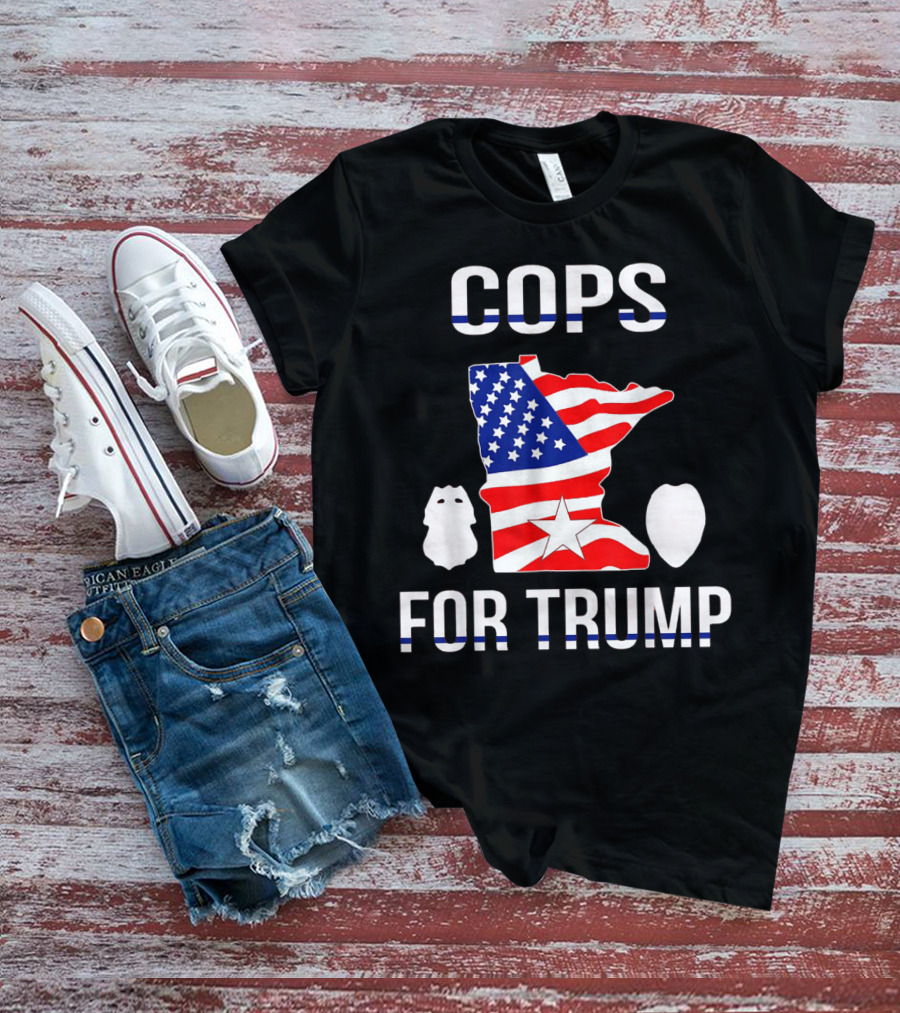 Cops For Trump Minnesota American Flag Police Support T-Shirt