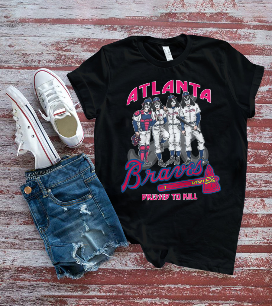 Atlanta Braves Kiss Dressed To Kill Collaboration T-Shirt