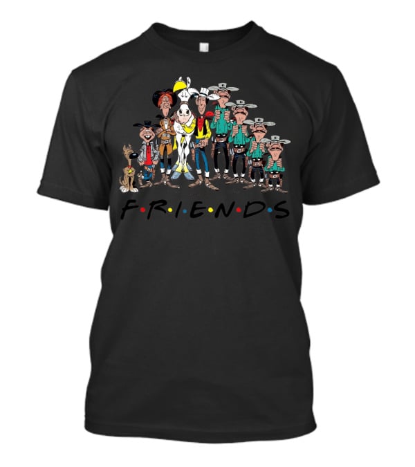 Lucky Luke Friends Cowboys Text Western T-Shirt