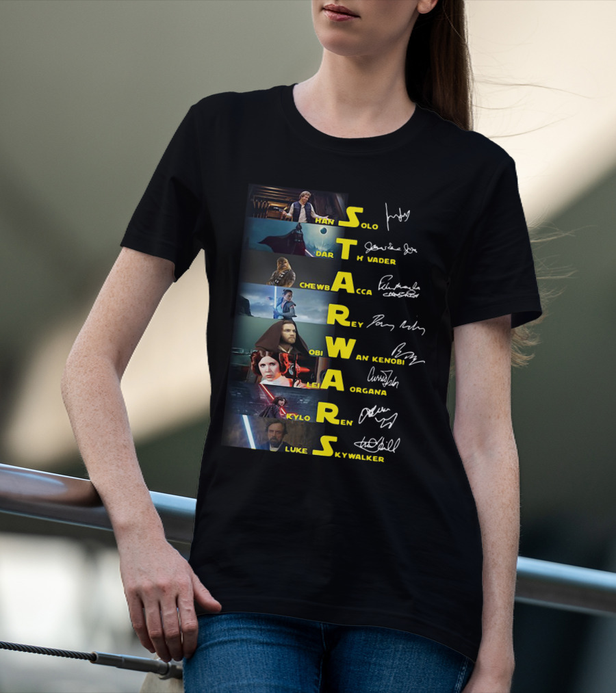 Star Wars Han Solo Darth Vader Chewbacca Obi-Wan Kenobi Leia Organa Kylo Ren Luke Skywalker T-Shirt