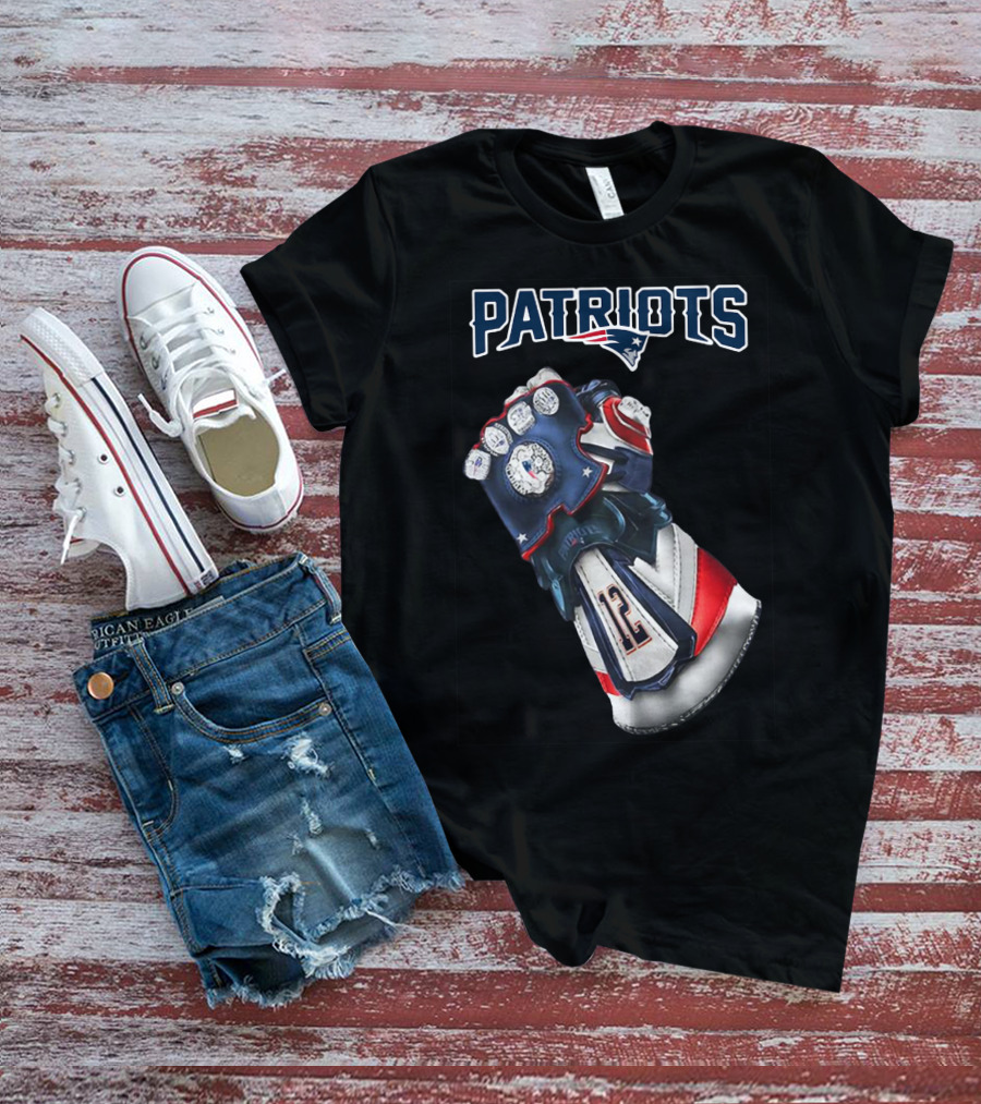 Patriots New England Infinity Gauntlet Football Tribute With Number 12 T-Shirt