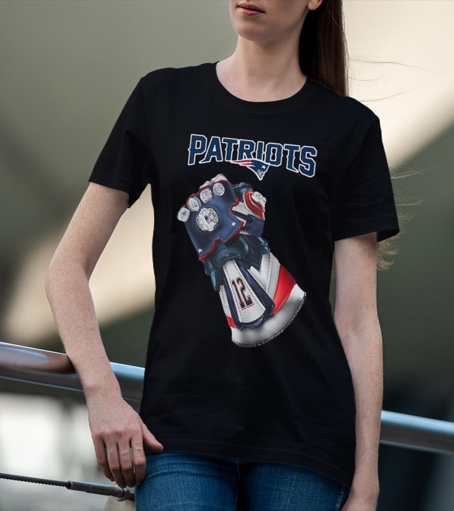 Patriots New England Infinity Gauntlet Football Tribute With Number 12 T-Shirt