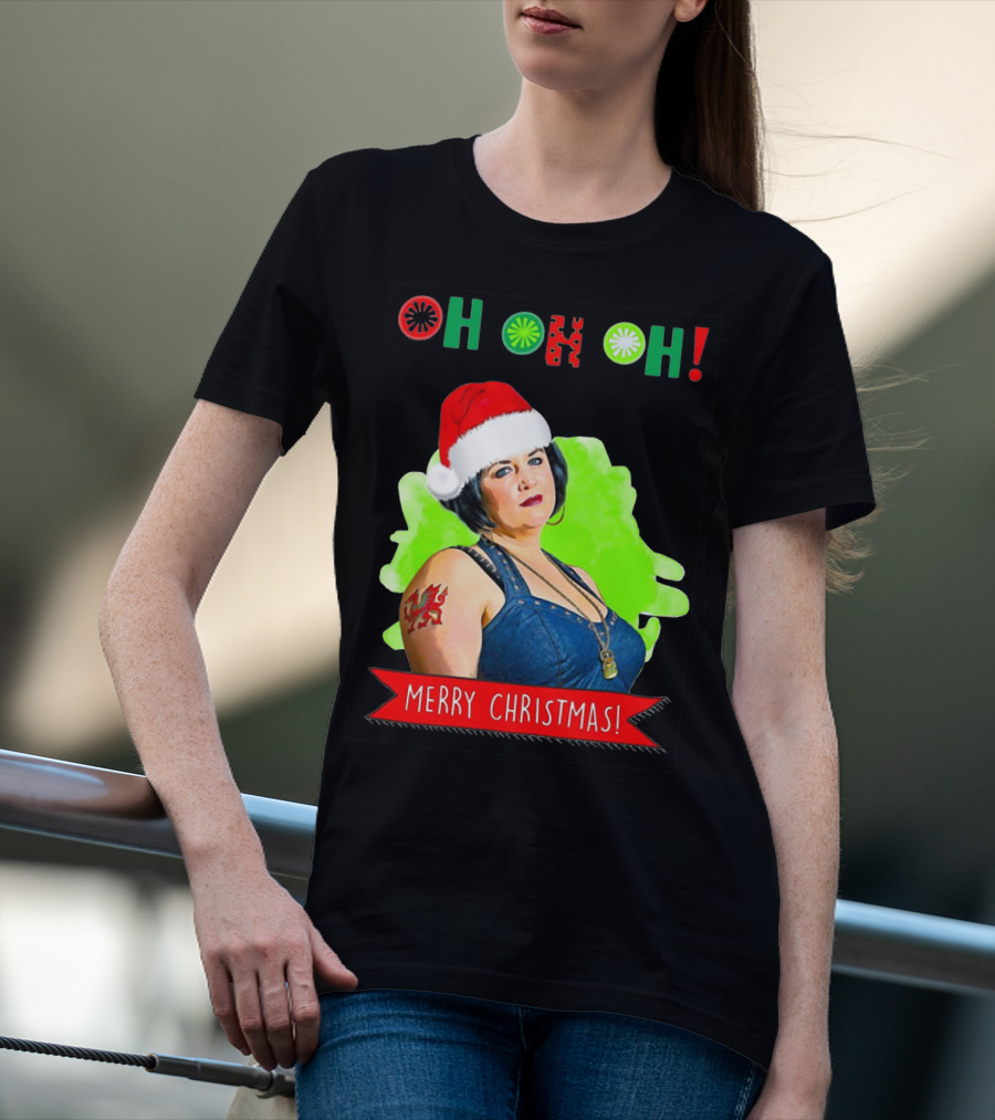 Nessa Ho Ho Ho Gavin Stacey Merry Christmas Santa Hat Tattoo T-Shirt