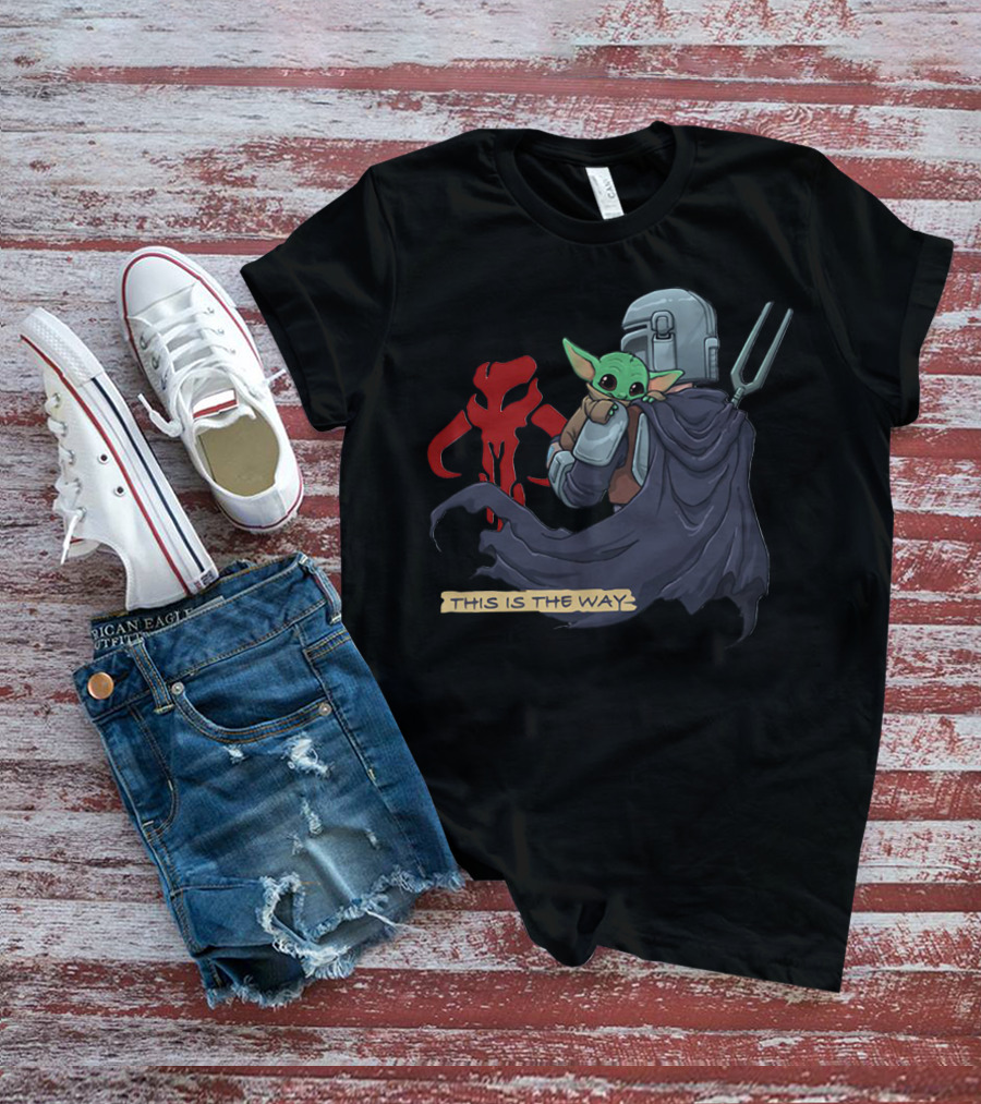 This Is The Way Baby Yoda Mandositting Mandalorian Mythosaur T-Shirt