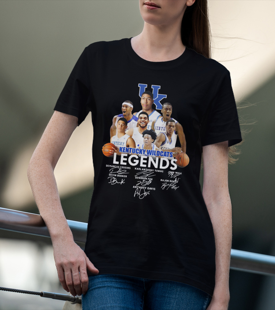 KENTUCKY WILDCATS LEGENDS DEMARCUS COUSINS KARL ANTHONY TOWNS JOHN WALL DEVIN BOOKER DE'AARON FOX RAJON RONDO ANTHONY DAVIS T-Shirt