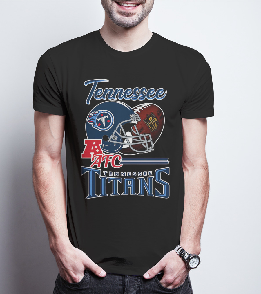 Tennessee Titans Afc Nfl Football Helmet T-Shirt