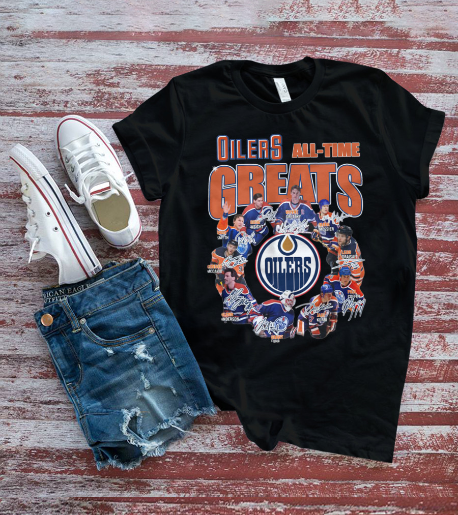 Oilers All Time Greats Wayne Gretzky Edmonton Legends Coffey Messier Kurri T-Shirt