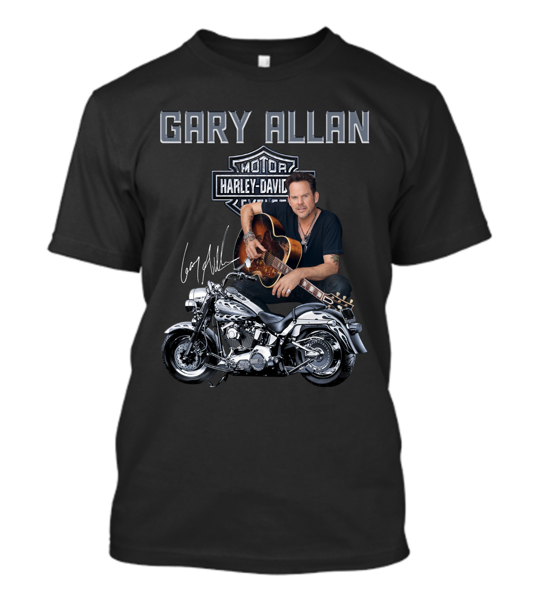 Gary Allan Harley Davidson Guitar Motorcycle Collection T-Shirt