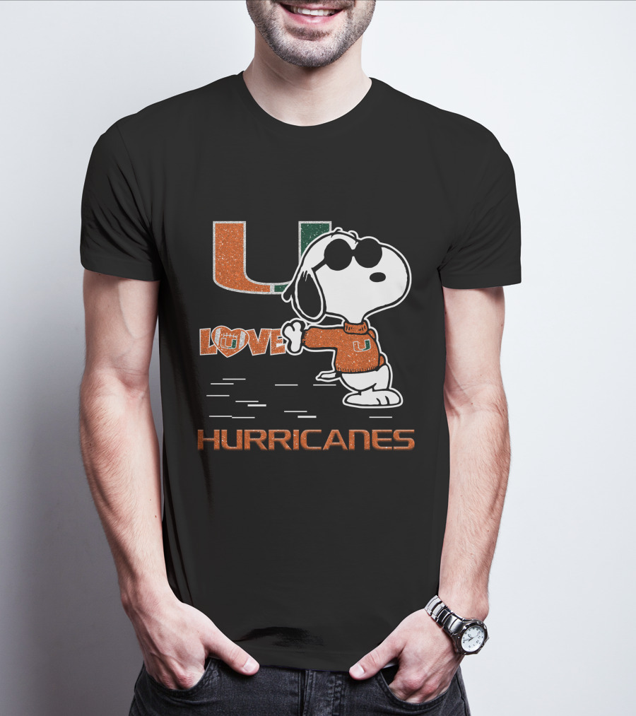 Snoopy Love Miami Hurricanes U T-Shirt