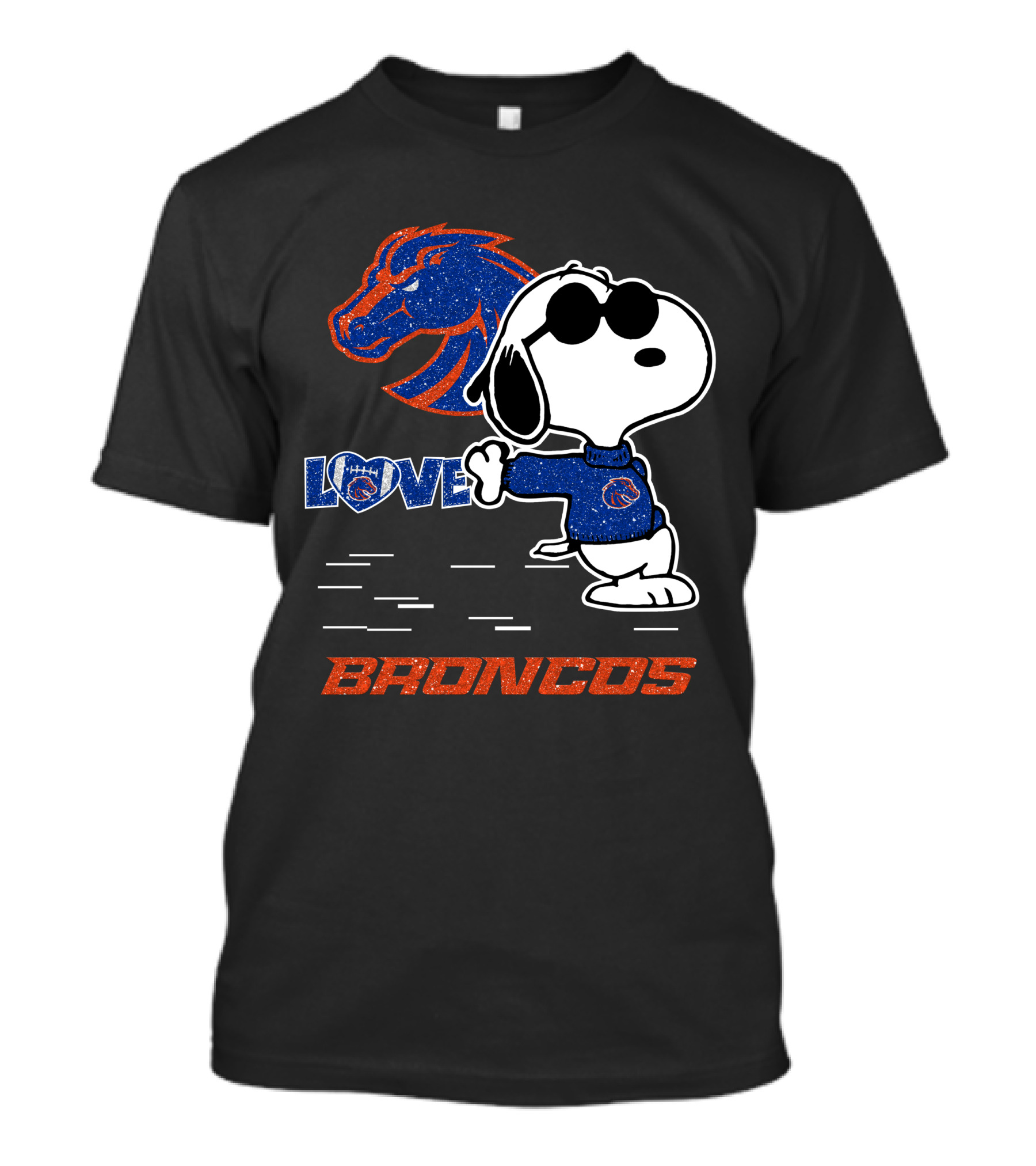 Snoopy Love Boise State Broncos Football Mascot T-Shirt