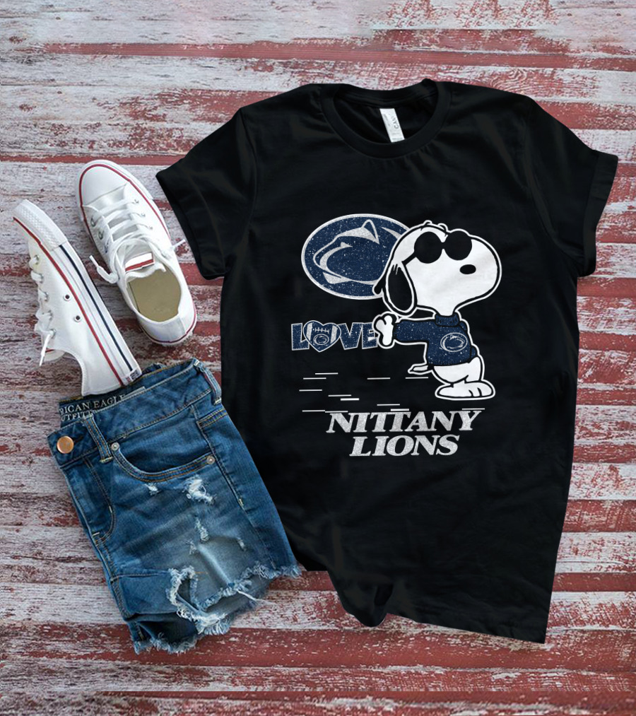 Snoopy Love Nittany Lions Penn State Football Peanuts T-Shirt
