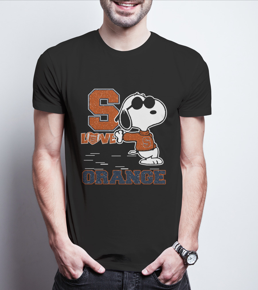 Snoopy Love Syracuse Orange Football T-Shirt