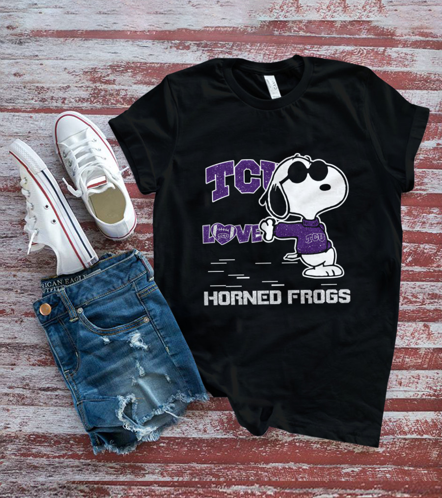 TCU Love Snoopy Horned Frogs T-Shirt