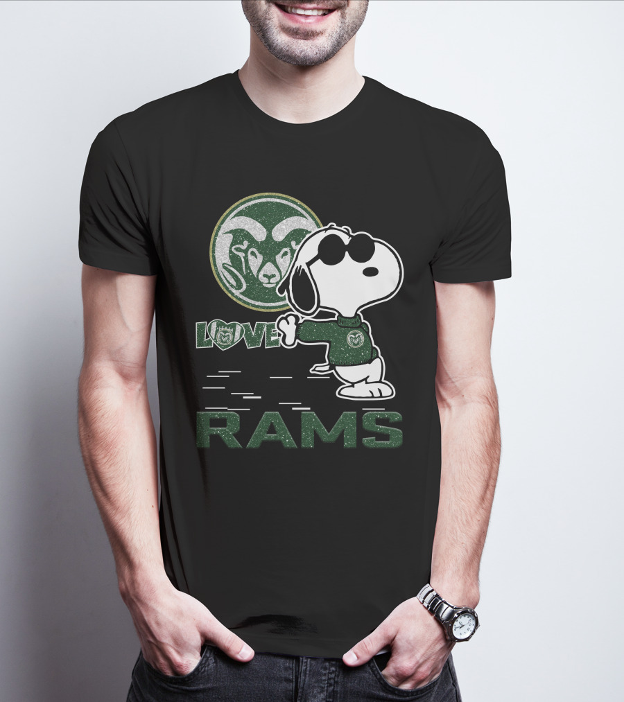 Snoopy Love Colorado State Rams Peanuts Sports Team Spirit T-Shirt