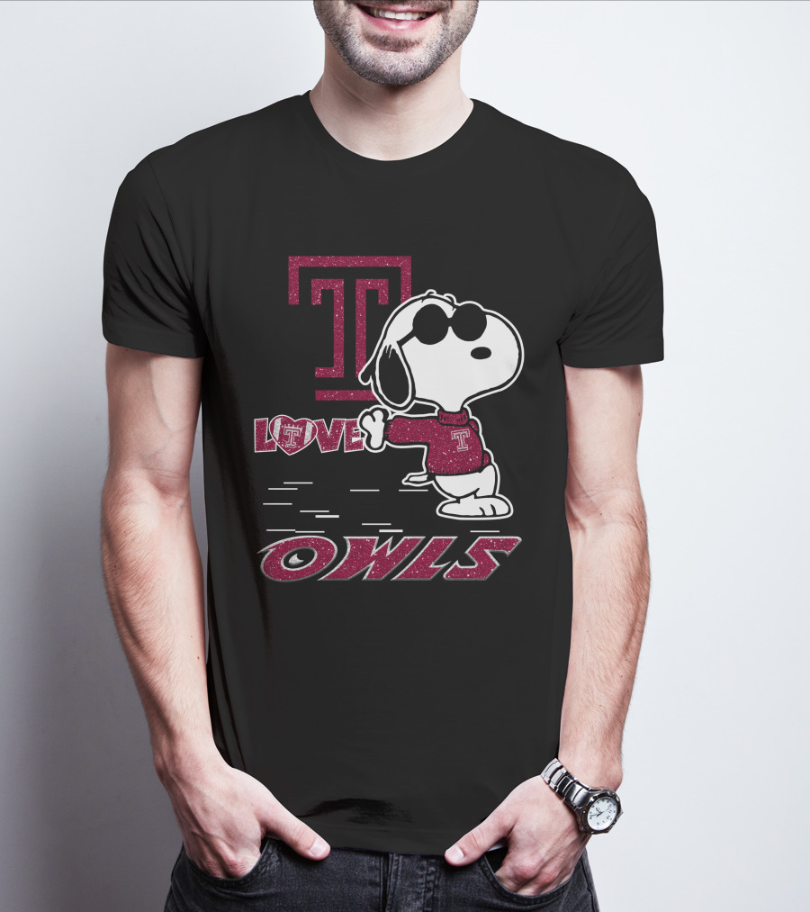 Snoopy Temple Owls Love T Sports T-Shirt