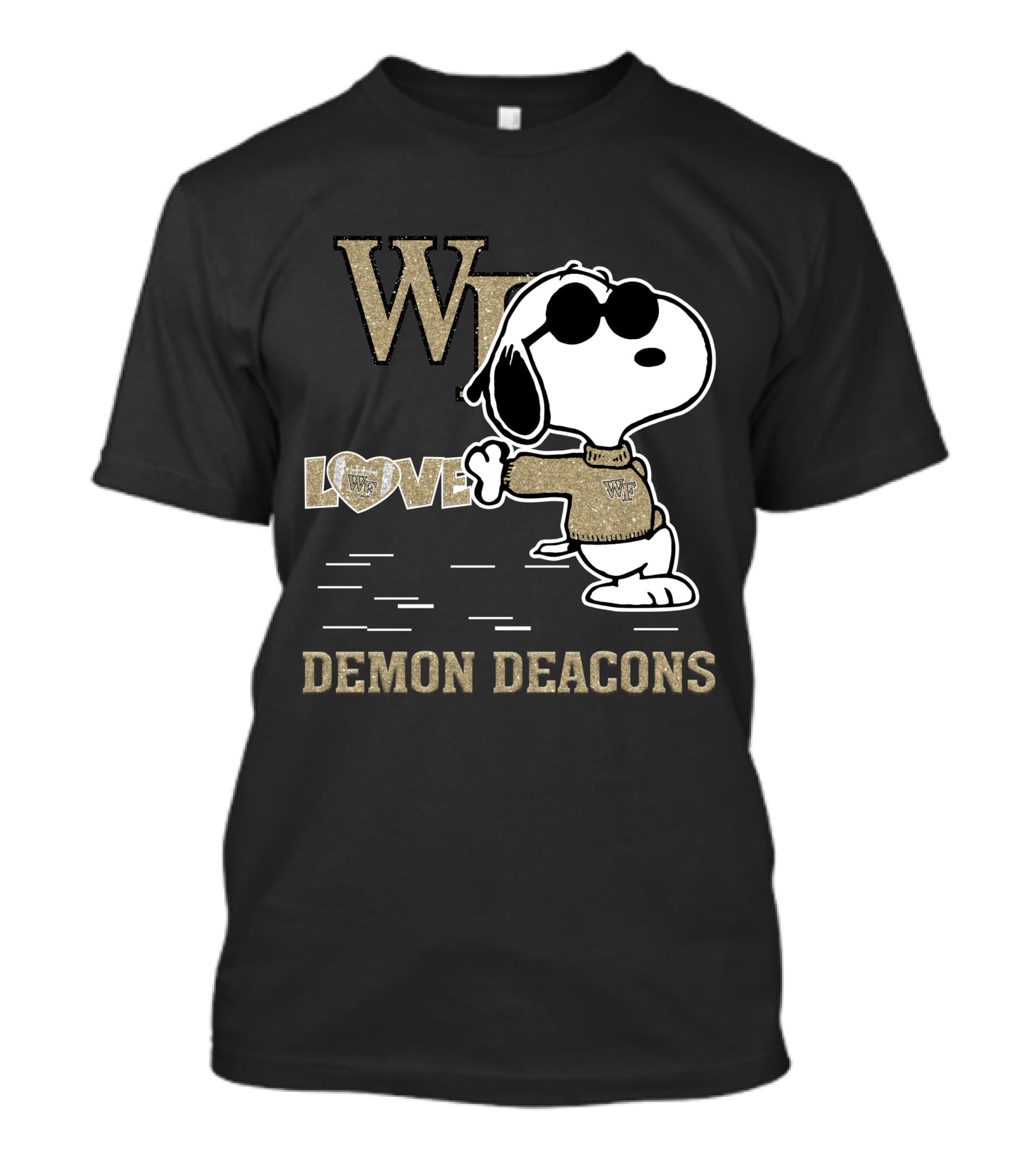 Snoopy Love Wake Forest Demon Deacons WD T-Shirt