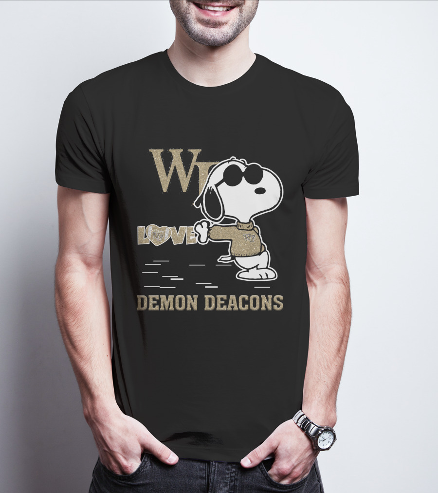 Snoopy Love Wake Forest Demon Deacons WD T-Shirt