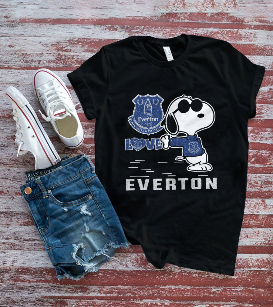 Snoopy Love Everton Fc 1878 Badge And Slogan T-Shirt
