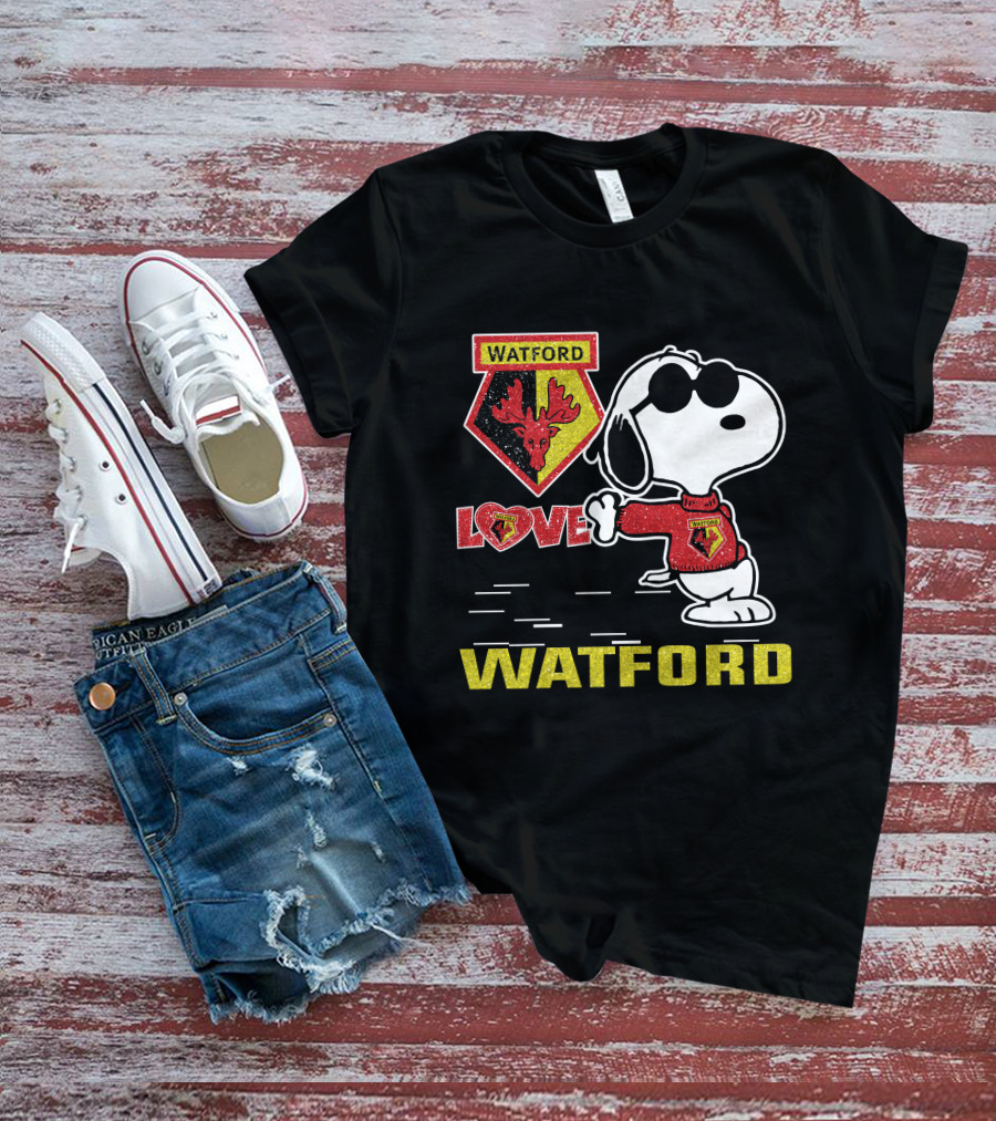 Snoopy Love Watford Fc Football Fan T-Shirt