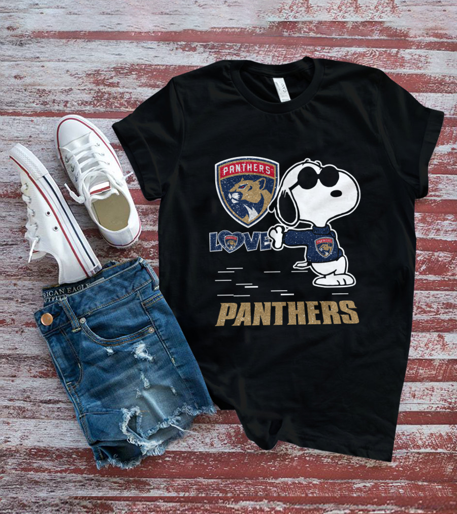 Snoopy Love Panthers Florida Panthers T-Shirt