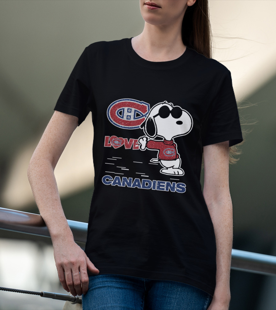 Snoopy Montreal Canadiens Logo Love T-Shirt