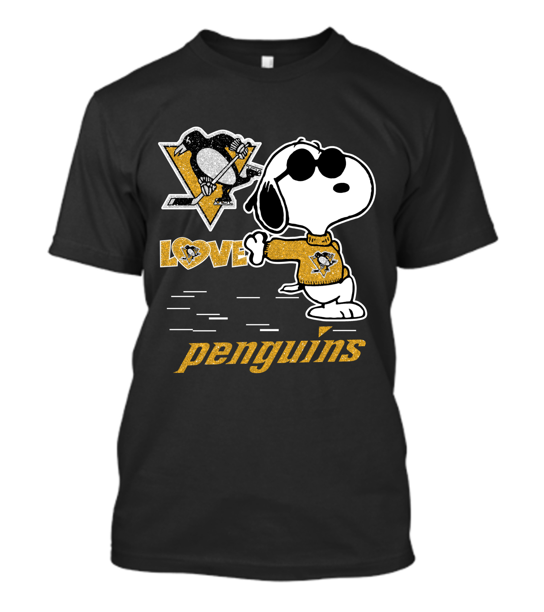 Snoopy Penguins Love Pittsburgh Penguins T-Shirt