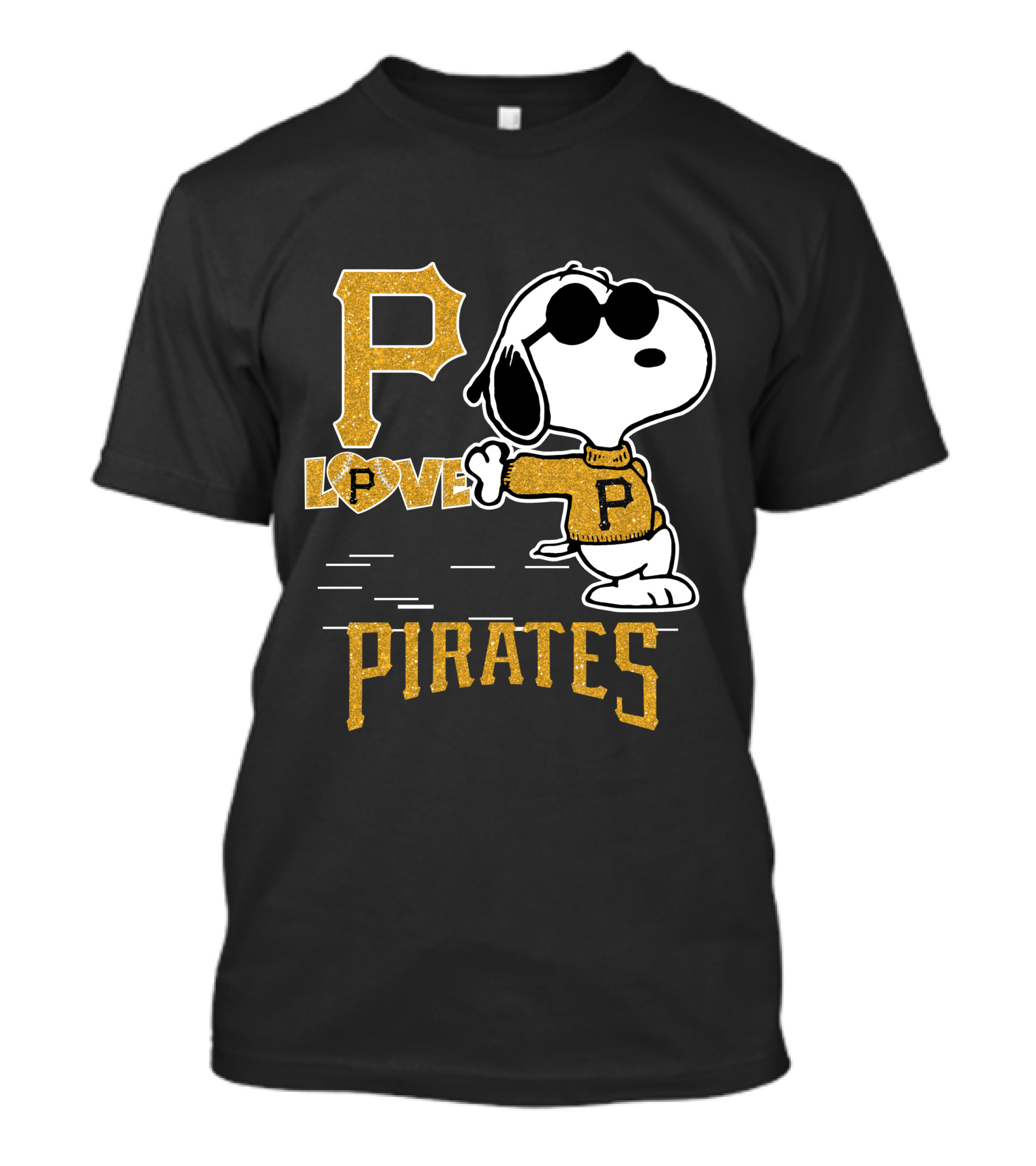 Snoopy Love Pittsburgh Pirates P Baseball T-Shirt